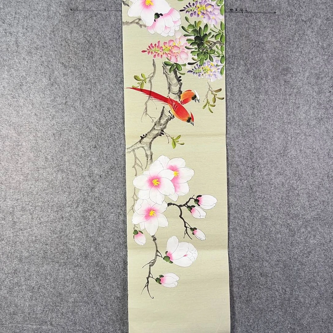 国画208 花鸟和蝴蝶都在等待它