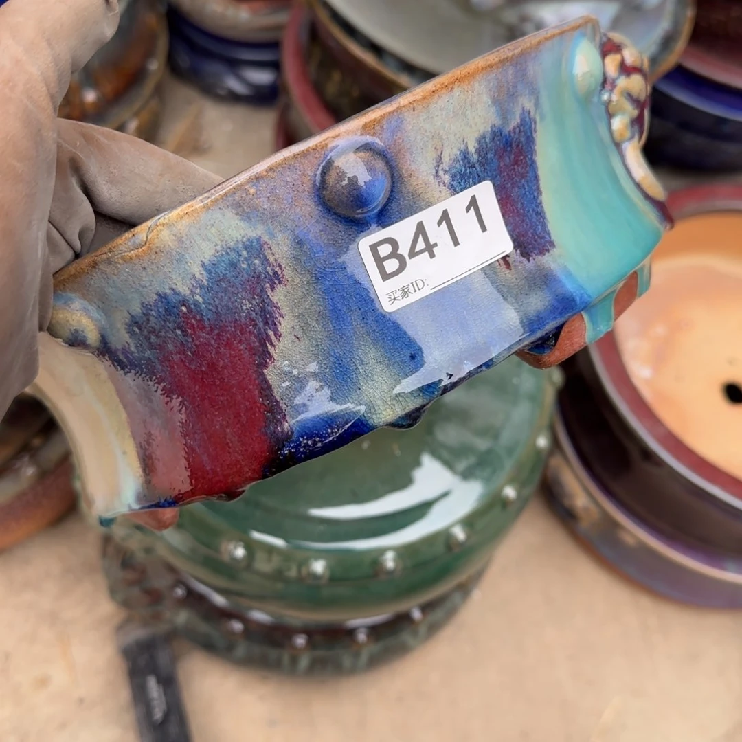 红泥花盆用****尘411   瑕疵的