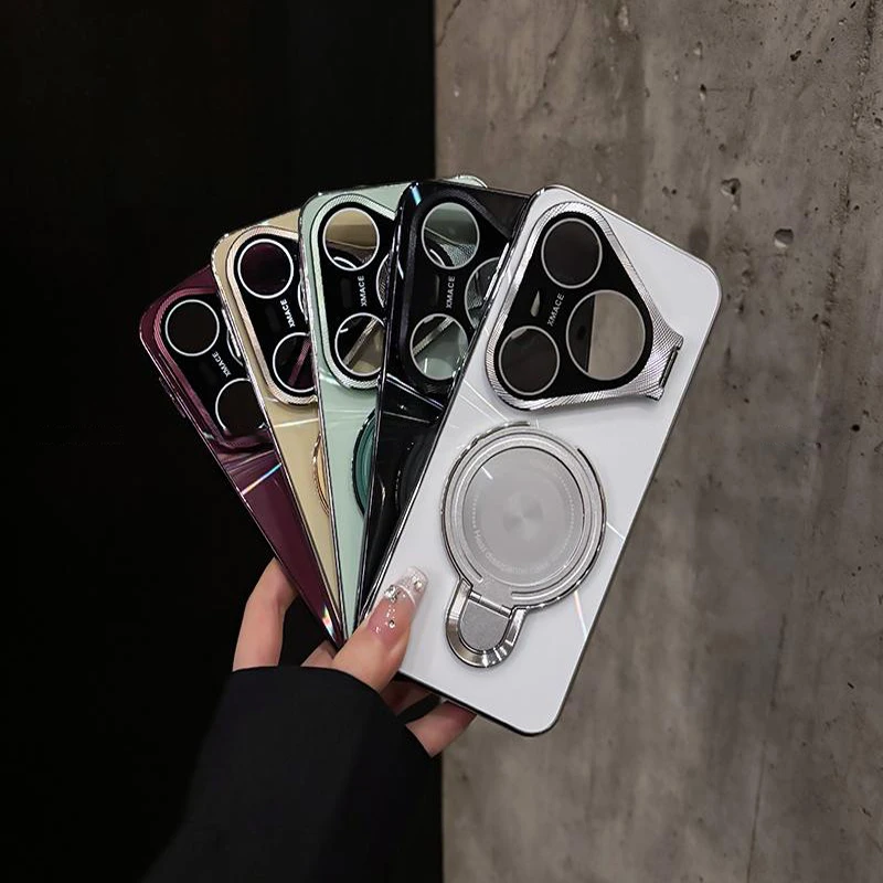 适用华为pura80双支架CD纹防摔pura80pro镜头全包保护pura70pro