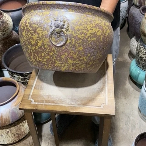 紫砂花盆口29高度19无孔