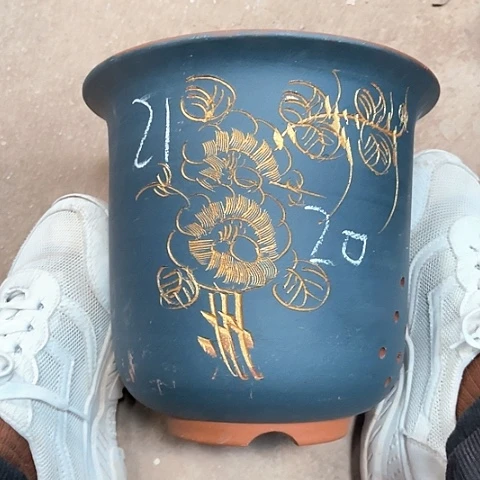 紫砂花盆高金钟盆一只