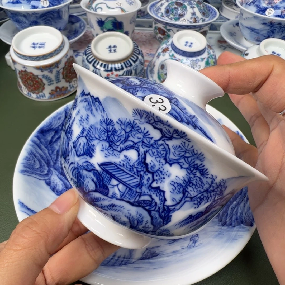 陶瓷景德镇纯手工纯手绘茶具木木33