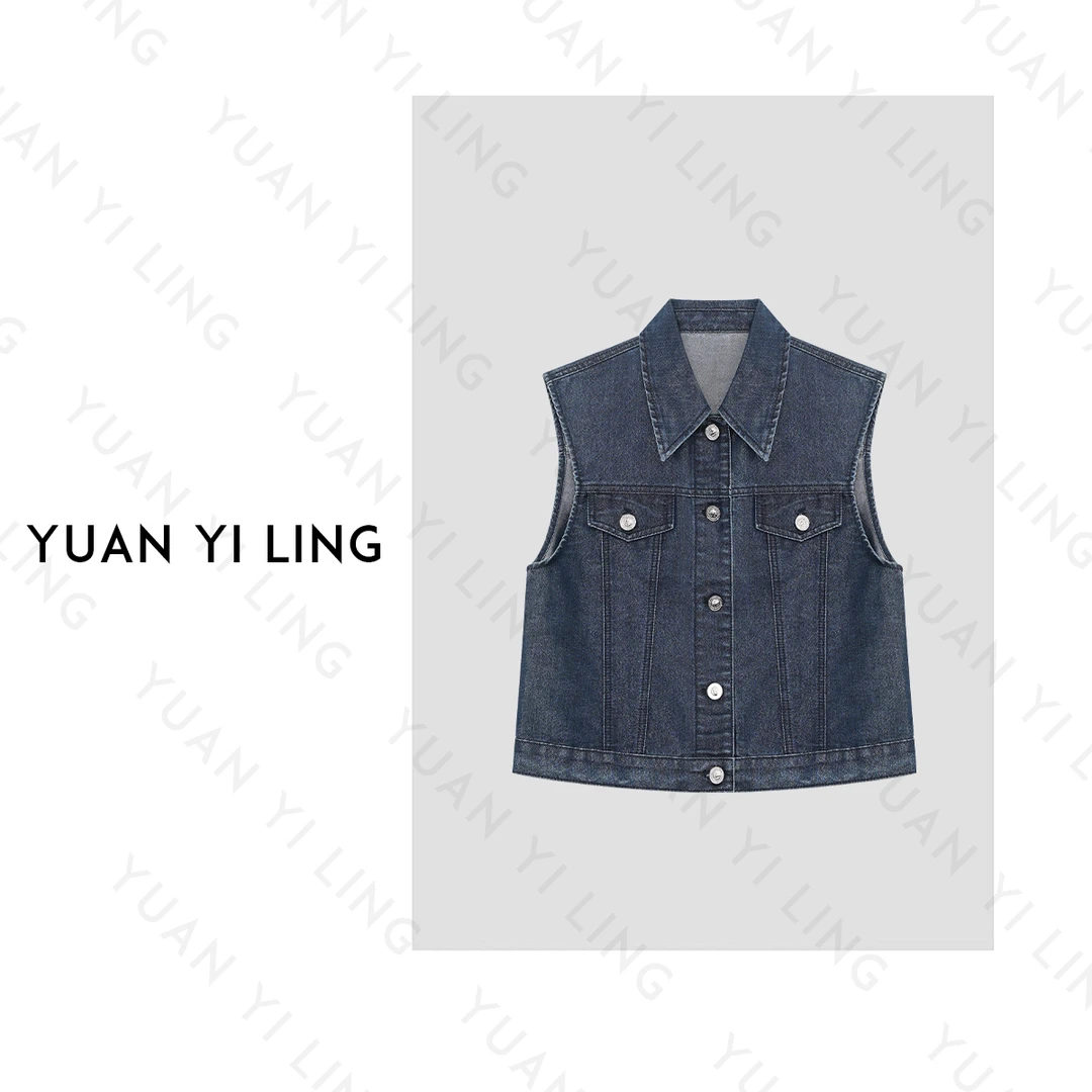 YUAN YI LING【独立设计师】重工百搭职场通勤牛仔衣马甲夏设计25