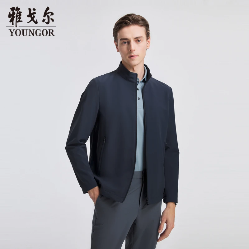 【25春夏新款】男士商务时尚弹力舒适透气短款茄克外套立领434964