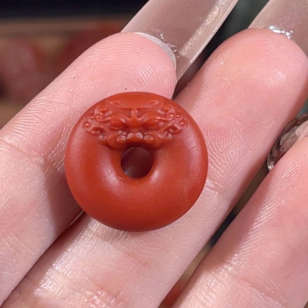 南红玛瑙未镶嵌守护扣15.9x4.5mm