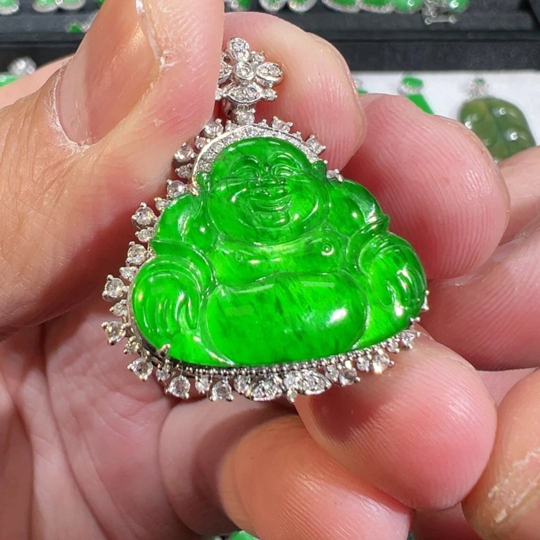 【闪购商品】翡翠吊坠(不含链)18K金镶嵌