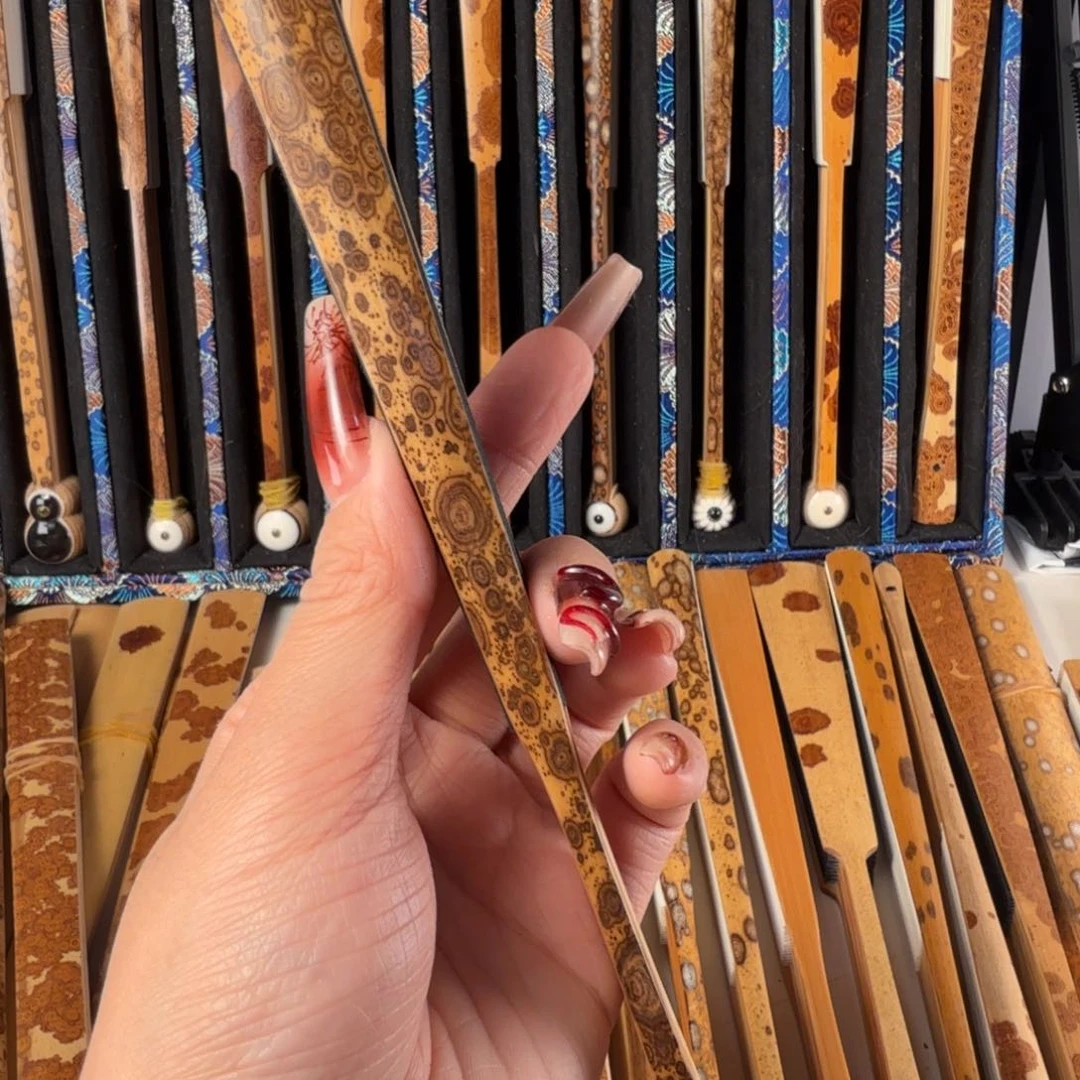 扇子老*子兵哥扇艺斑竹折扇