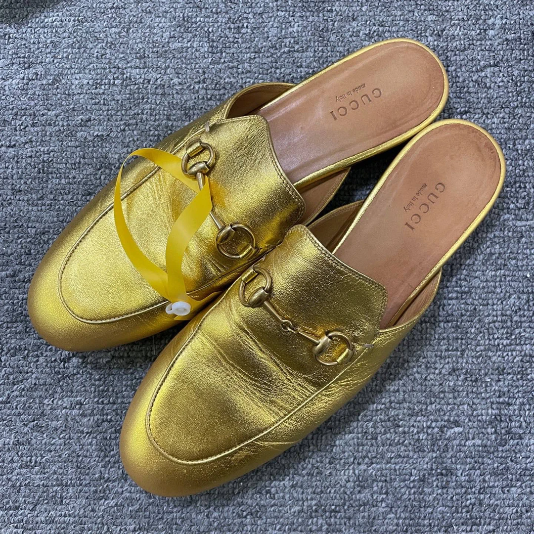 95新 GUCCI/古驰 Nojum圆头套脚包头拖鞋 38码/12731