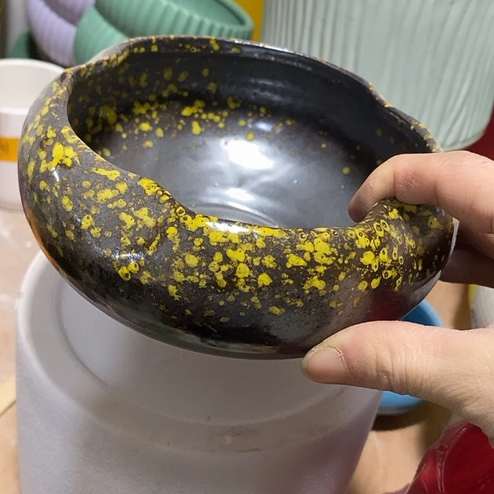 摆件陶陶盆有孔 瑕疵介意勿拍