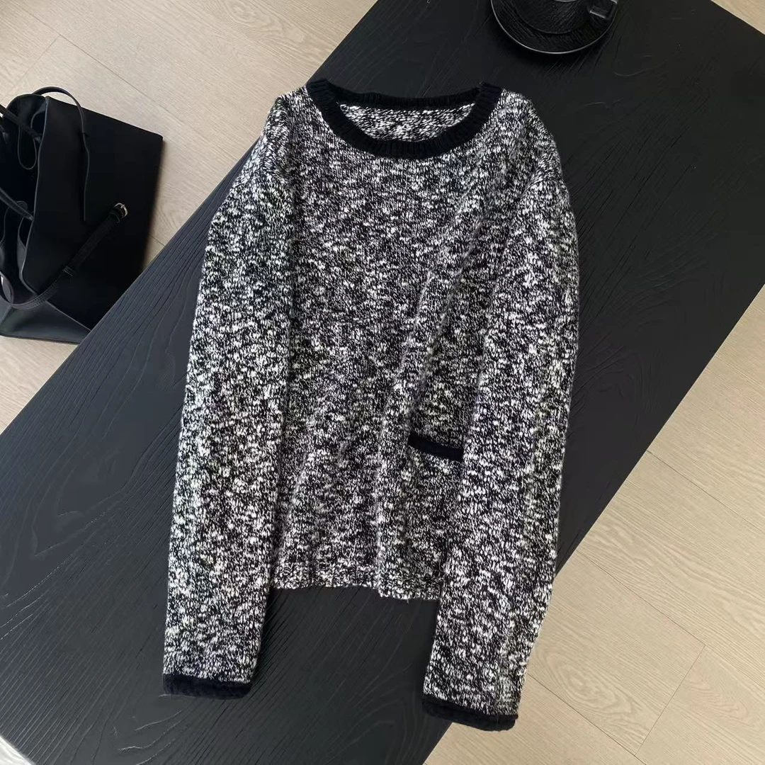 yu hee “口袋毛衣”极简花纱全羊毛口袋毛衣