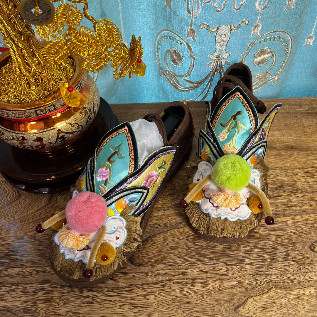 纯手工非遗千层底绣花虎头鞋春季平底单款