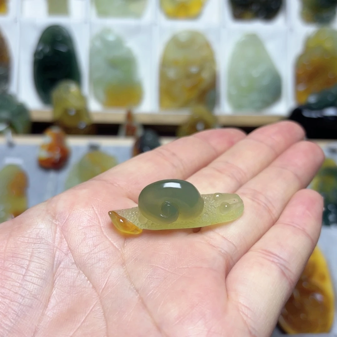 蛇纹石玉吊坠(不含链)未镶嵌鲤*