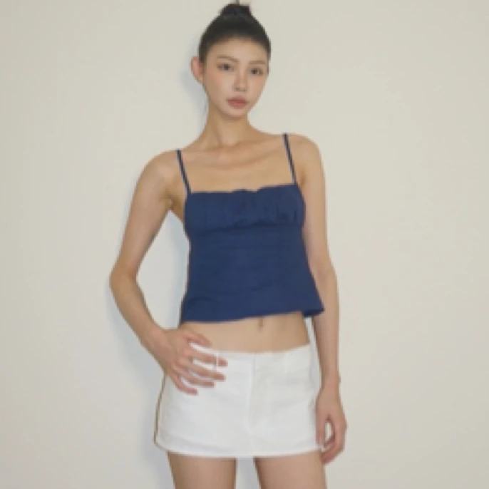 kissable 亚麻低腰半身裙