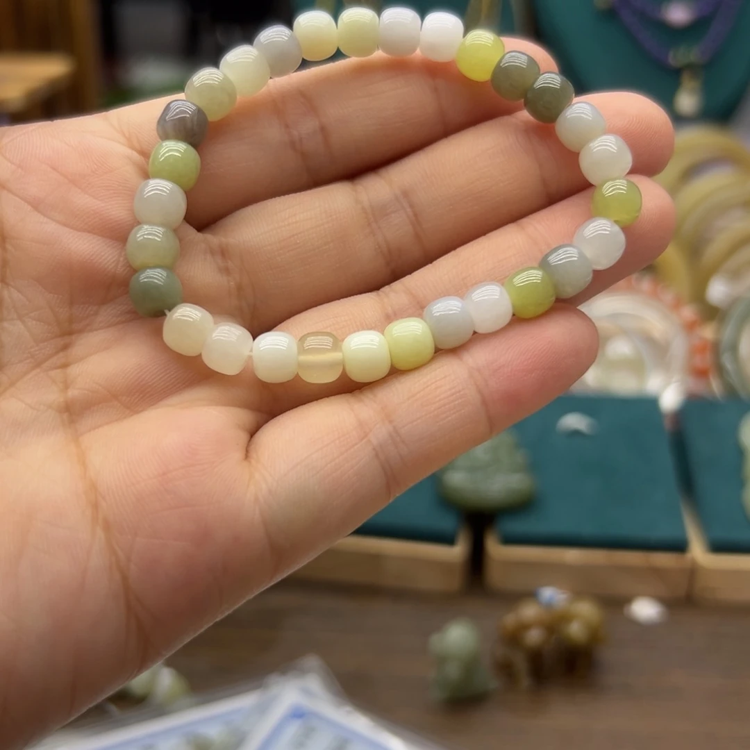 手链未镶嵌和田玉多宝卡7老型珠