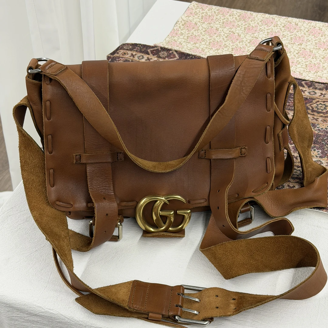 95新 GUCCI/古驰 chillvTg /斜挎邮差包