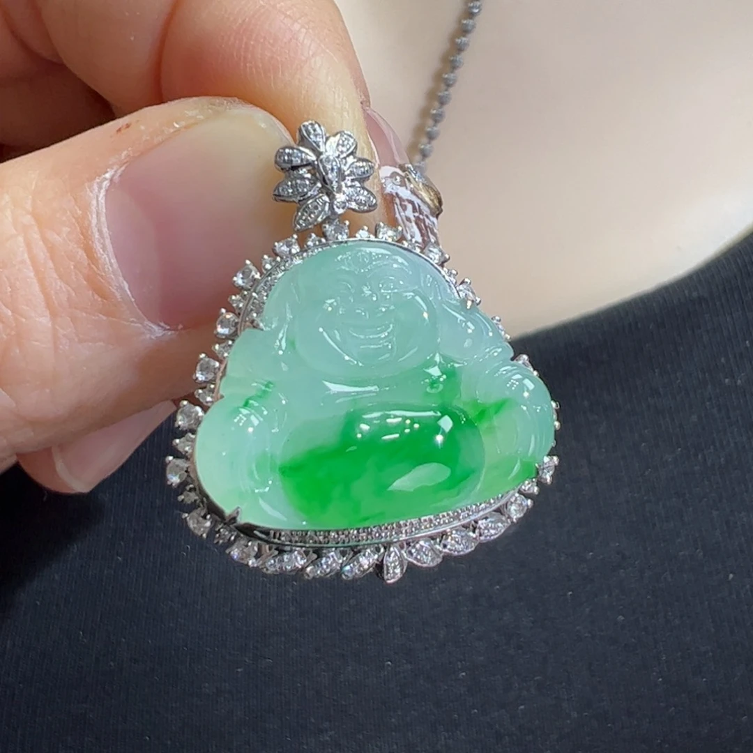 翡翠吊坠(不含链)18K金镶嵌林***师