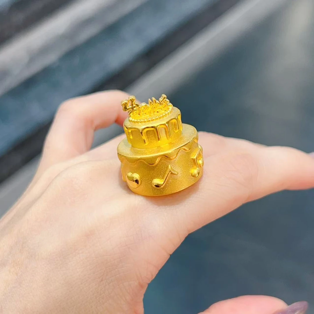 【新美源】足金999 精品硬金工艺 生日快乐蛋糕摆件6.15克
