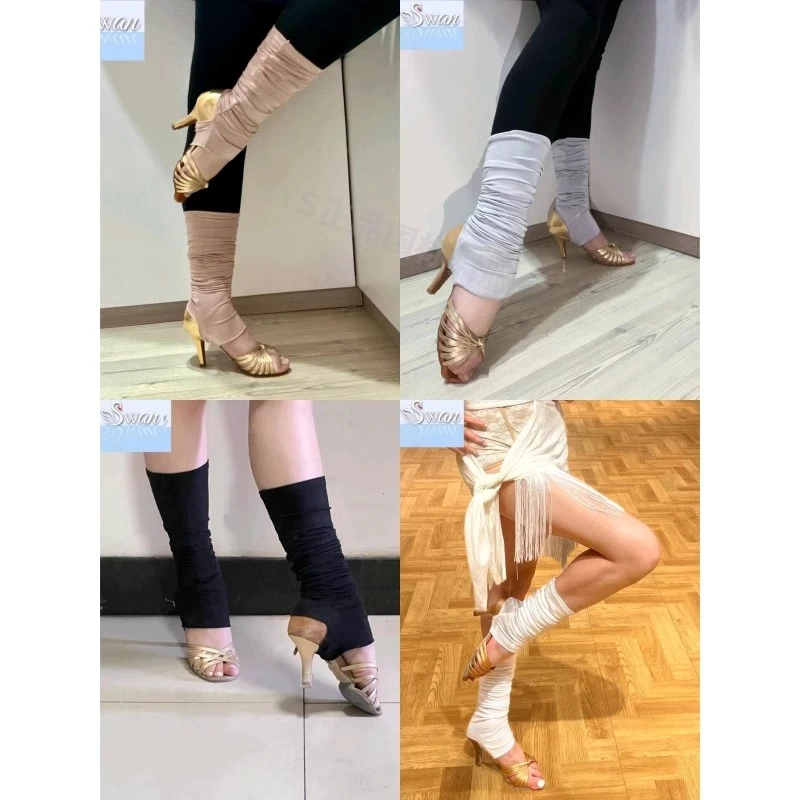 Swan舞服薄款拉丁舞袜套莫代尔面料透气护腿练功表演护腿舞蹈袜