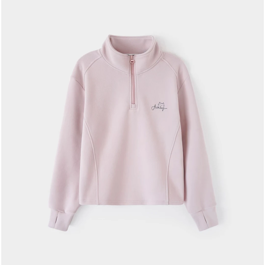 【现货】女童秋冬德绒卫衣休闲女宝宝半高领百搭时尚洋气长袖上衣