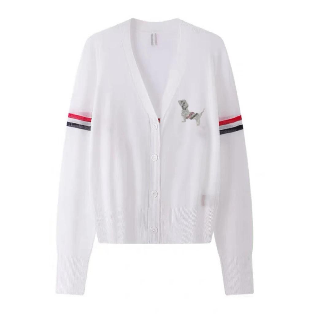 1005# 针织开衫女薄款冰丝防晒夏学院风小狗刺绣小开衫夏季薄款