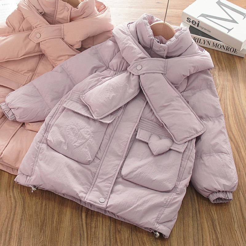 女童冬装羽绒服2024新款洋气儿童加厚中长款外套中大童