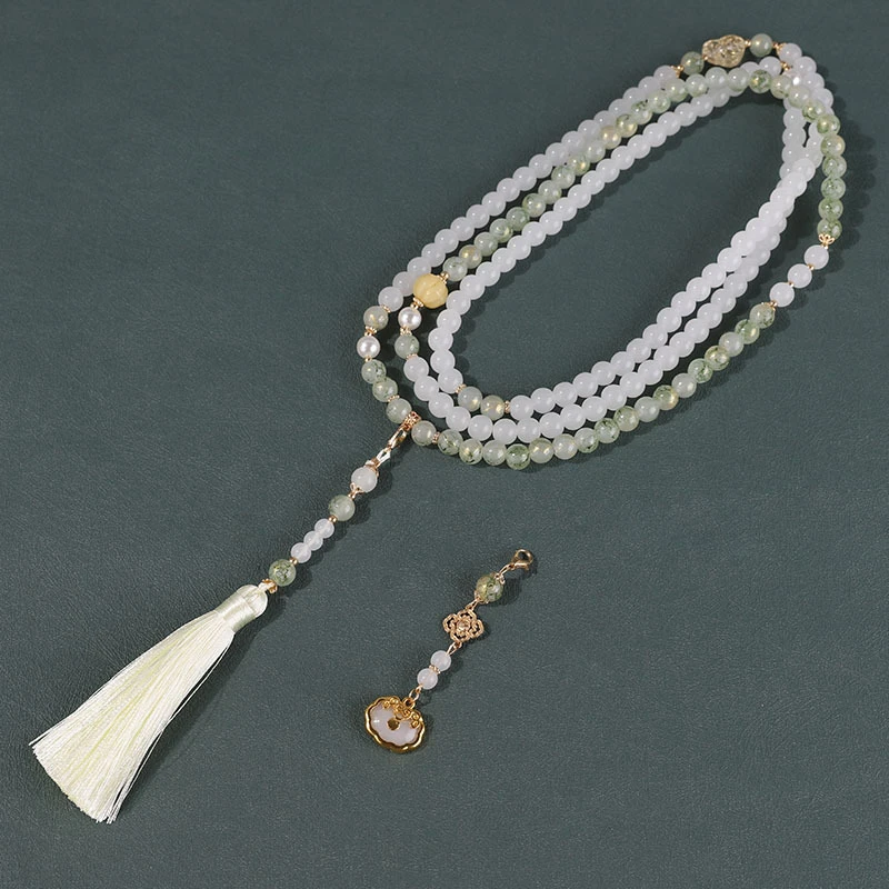 合金玻璃吊坠 新中式百搭流苏挂件吊坠