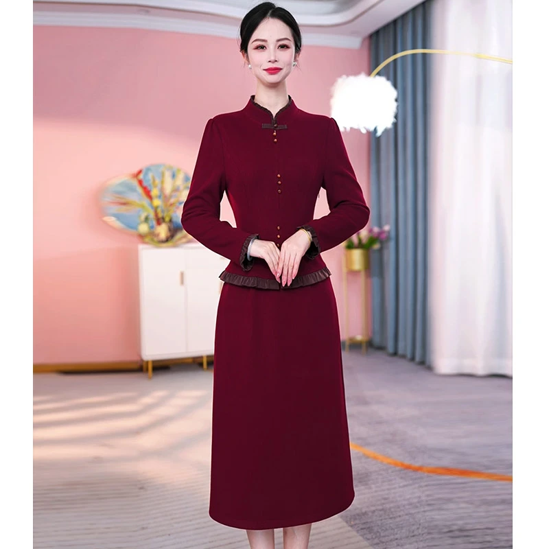 JG-24C204CX 新款2024年秋季时尚气质优雅显瘦假两件连衣裙 M-4XL