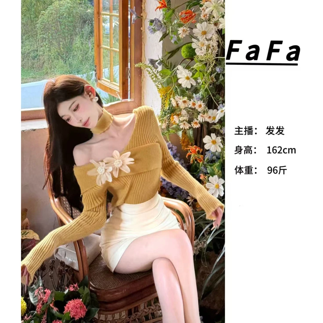 FaFa ●【莫奈花园】优雅针织衫预Q4ZZS3958A气质时尚设计感百搭