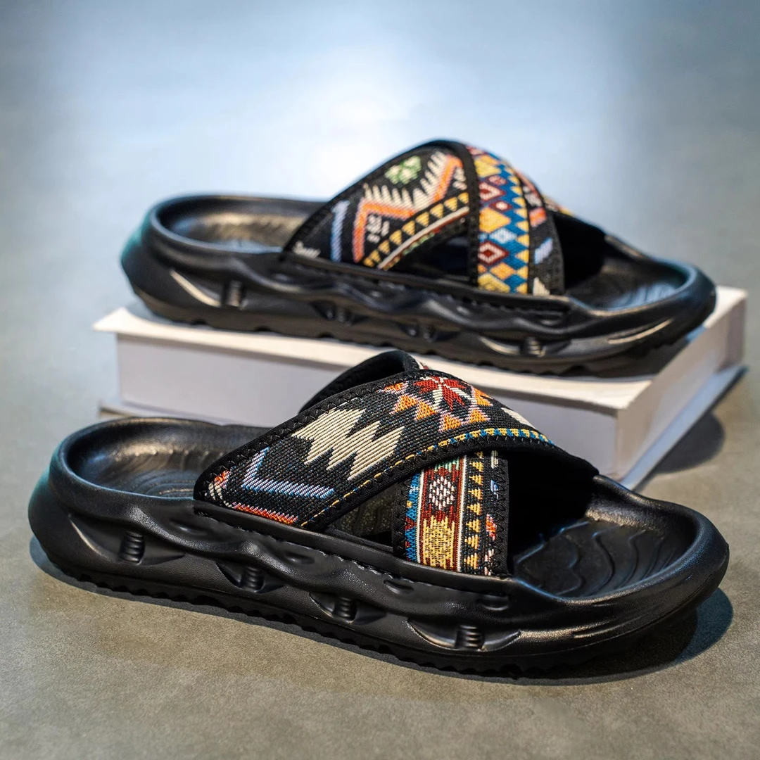 HAMOLENA拖鞋夏季外穿防滑耐磨潮牌一字凉拖男士户外休闲软底拖鞋