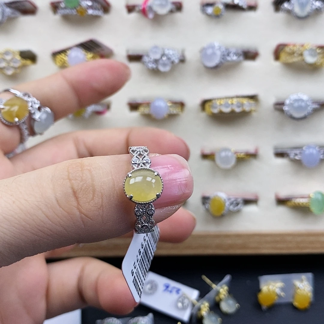 翡翠银S925镶嵌戒指