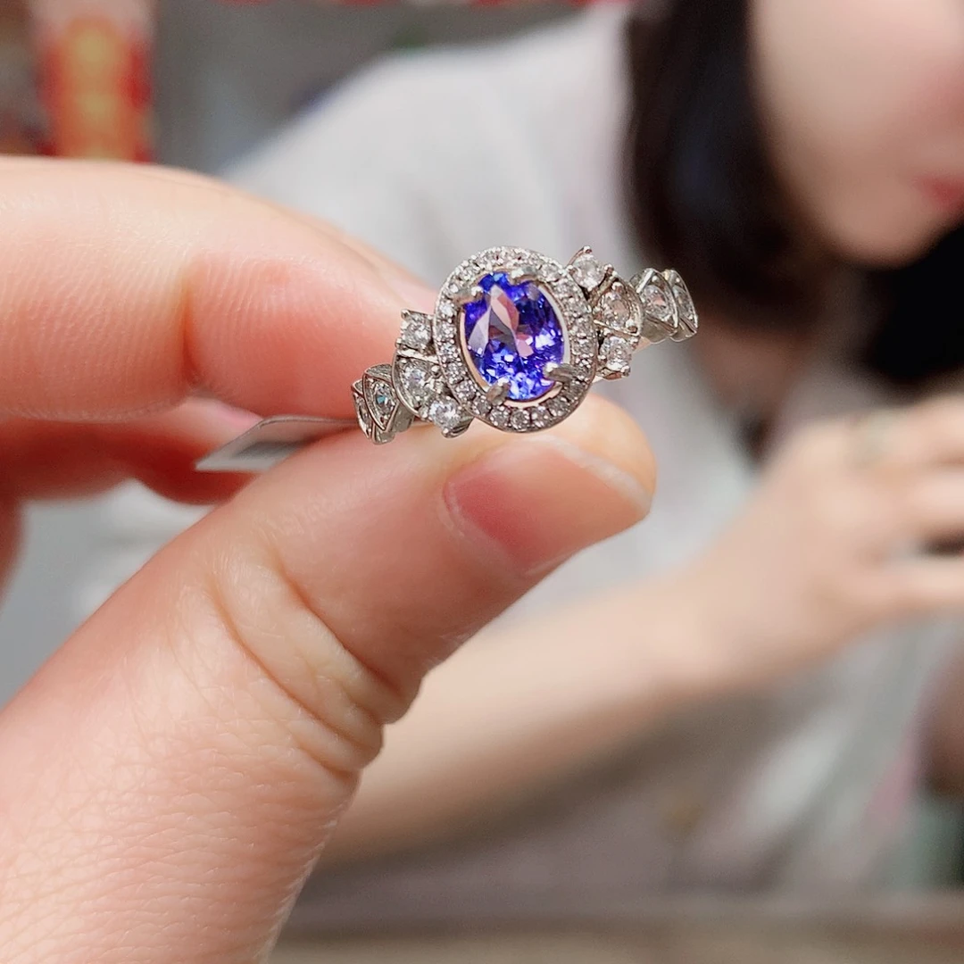 坦桑石戒指银S925镶嵌