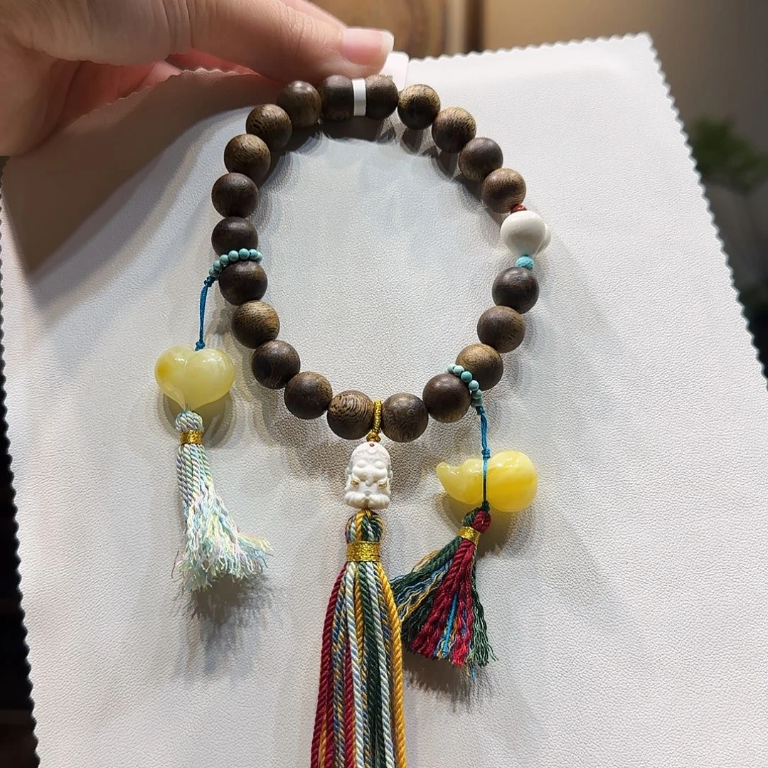 蜜蜡未镶嵌琥珀画蜜蜡爱心葫芦手持