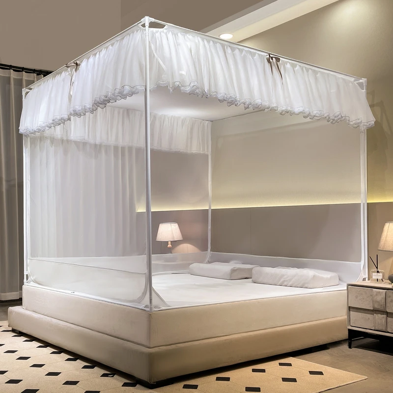 防尘顶床笠式A类宝宝防摔遮光蚊帐三开门方顶加高加密1.5m1.8m