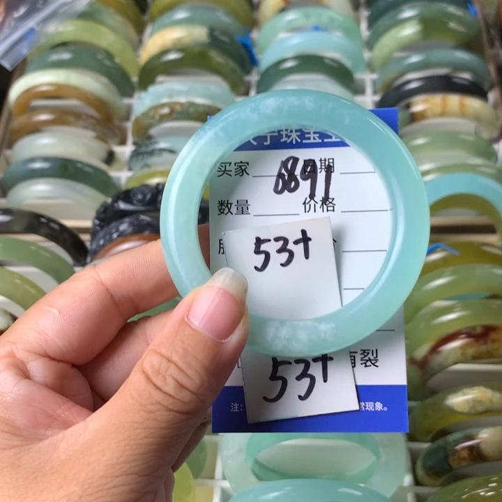 未镶嵌蛇纹石玉手镯6891