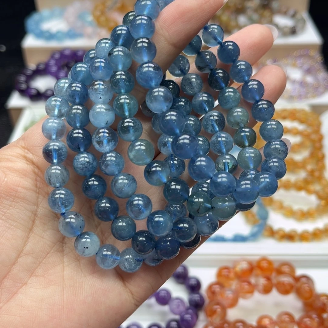 水晶手链未镶嵌海蓝宝8.5mm