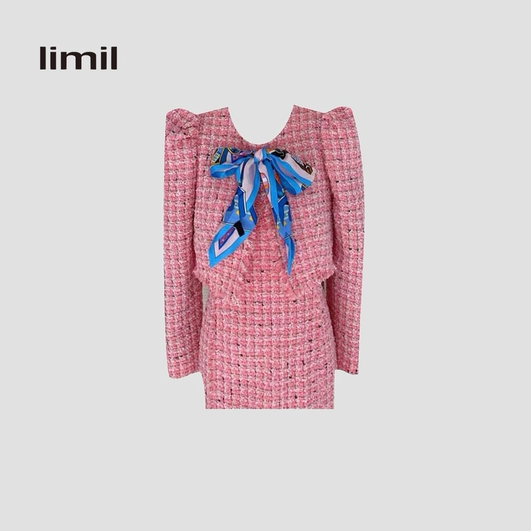 limil/丽米儿【高定秀场款】 气质小香花呢短款垫肩外套女 9400135