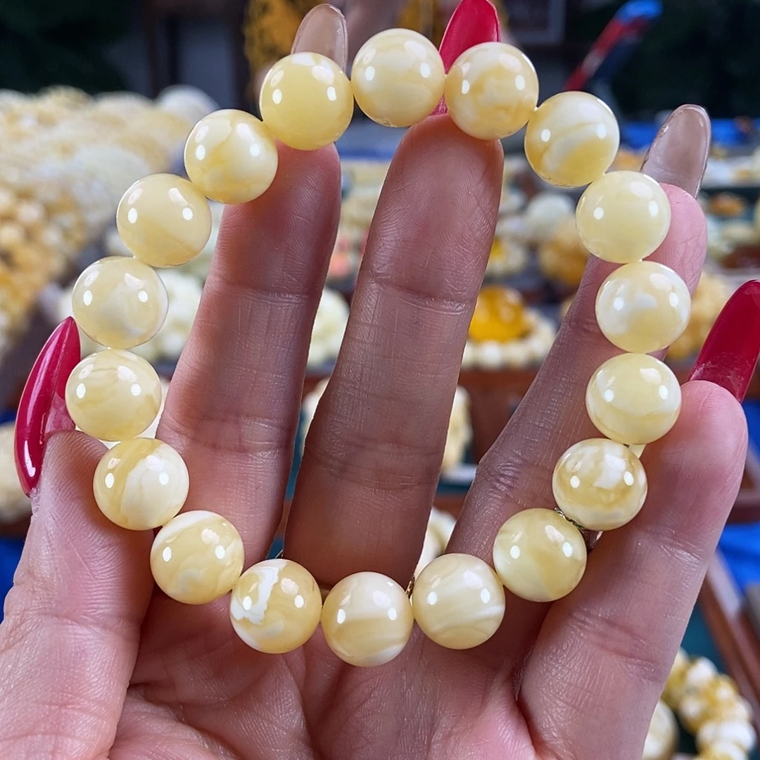 未镶嵌琥珀珠宝奇石11圆珠14.08
