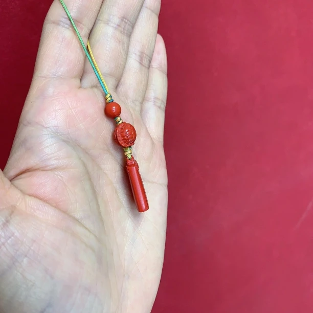 含辰砂工艺品朱砂水飞砂红砂小牌牌挂件吊坠项链手串本本年