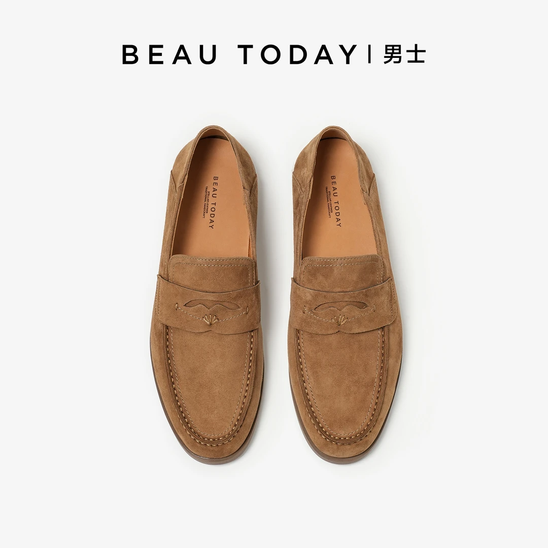 BeauToday【线下专款】休闲皮鞋乐福鞋高级感男2025新款夏季豆豆鞋