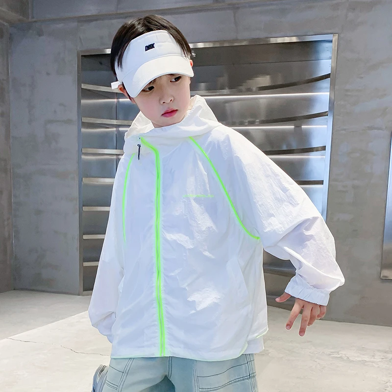 男童夏装防晒衣外套中大童2025新款儿童夏季连帽防晒服男孩薄款潮