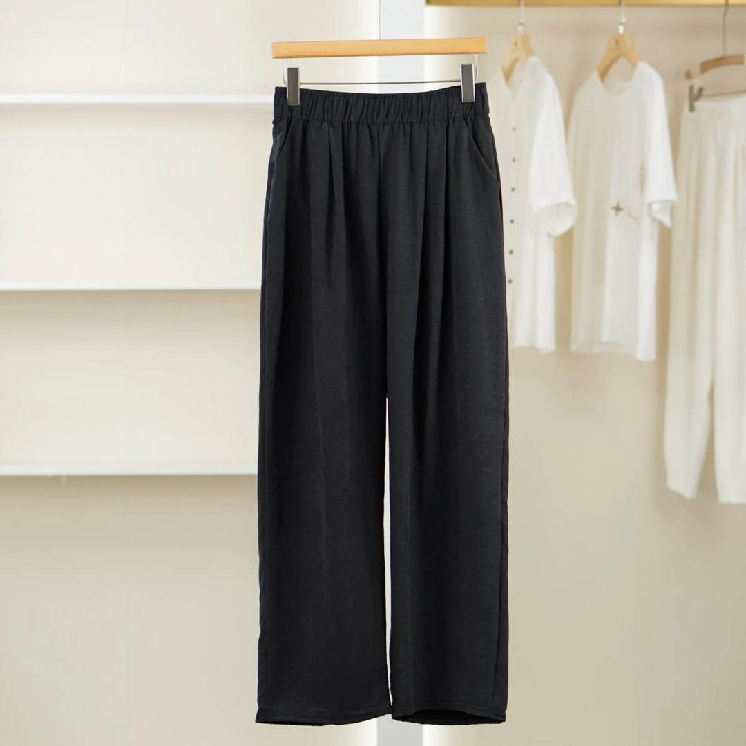 麦迪尚品【设计师】5052510  夏季简约轻薄长裤品牌撤柜女装折扣