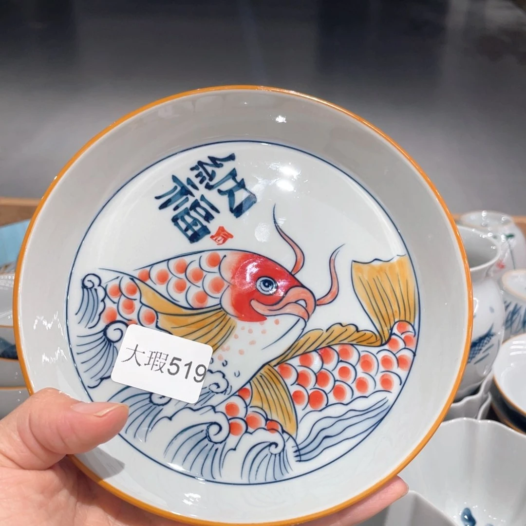 釉下手绘茶具微瑕