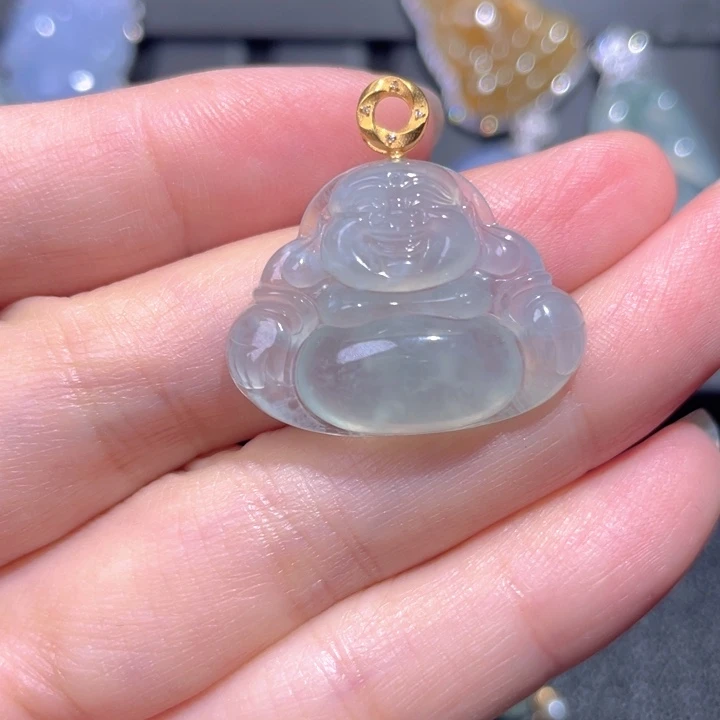 颈饰18K金镶嵌翡翠翡翠