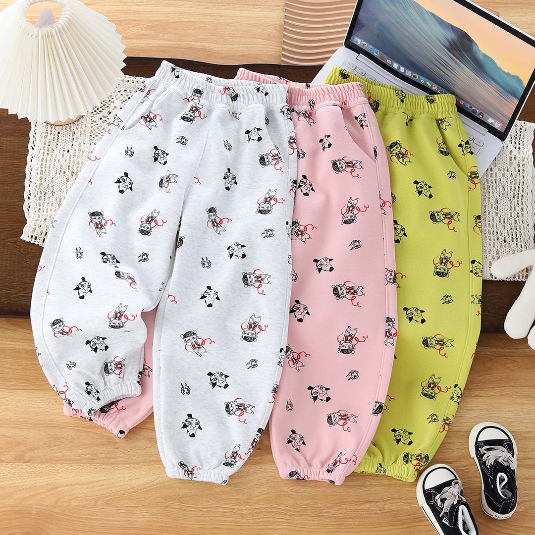 2025新款哪吒春款女童宽松有型弯刀休闲裤