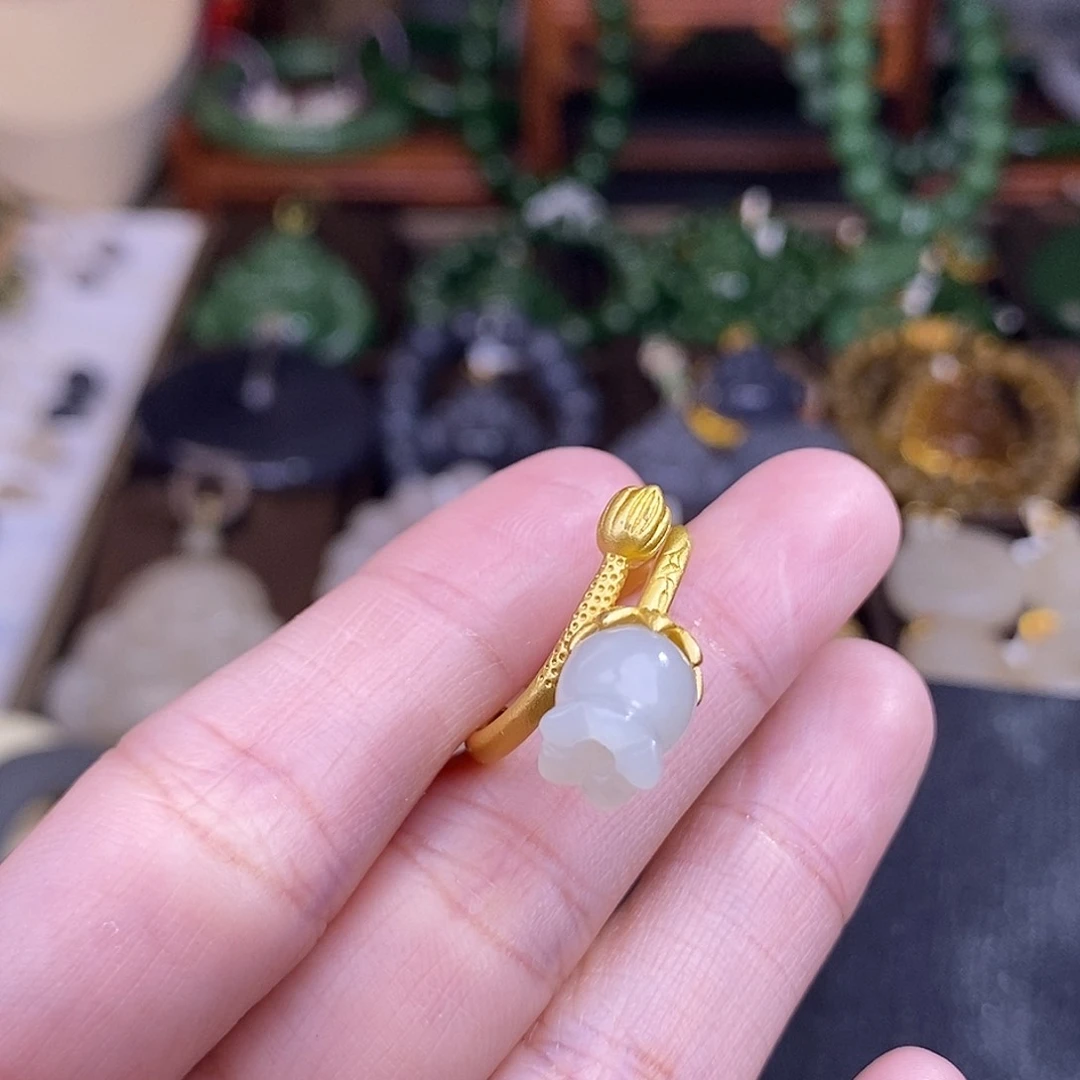 和田玉925.银戒指清货价未镶嵌