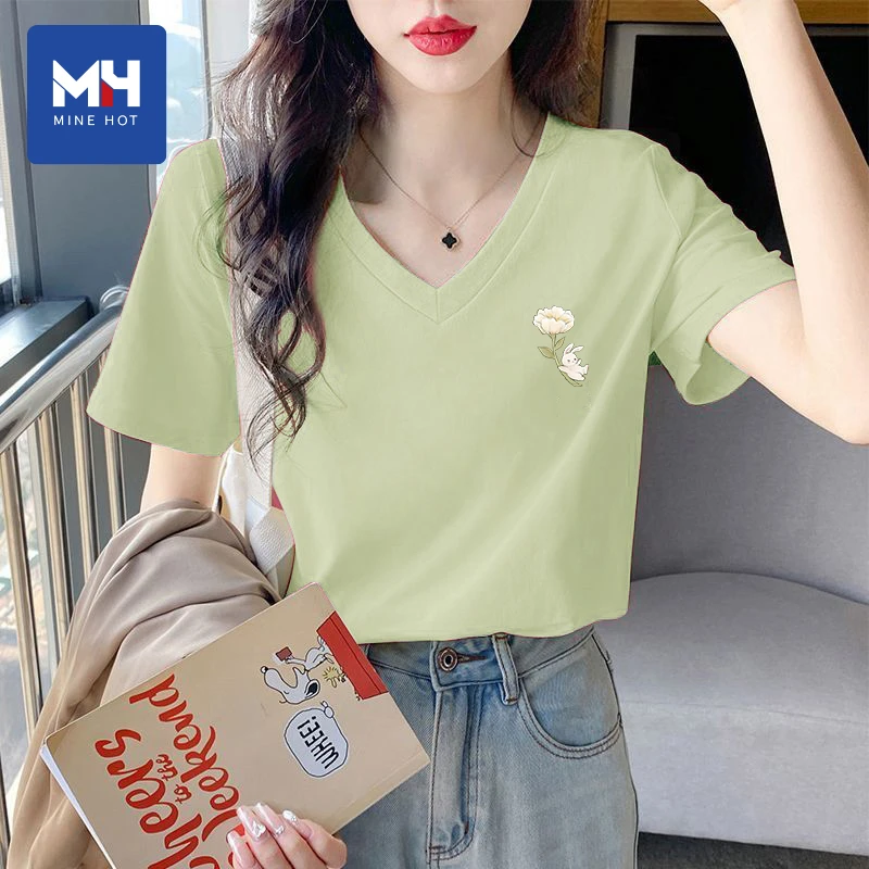 唐狮集团MH短袖女打底t恤夏季2025新款显瘦百搭时尚洋气短款上衣H