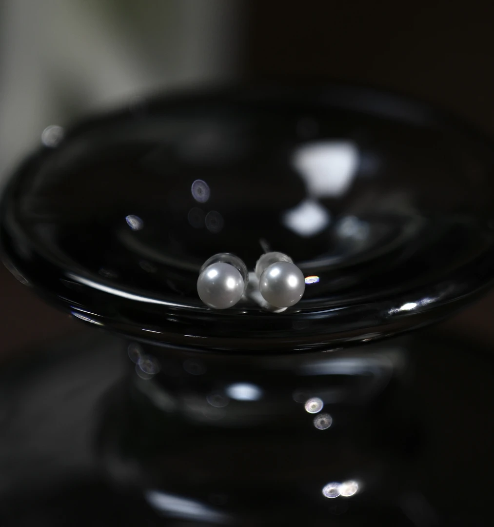 【老田甄选】淡水珍珠耳钉925银（卡5.0-5.5）CBF1218-05