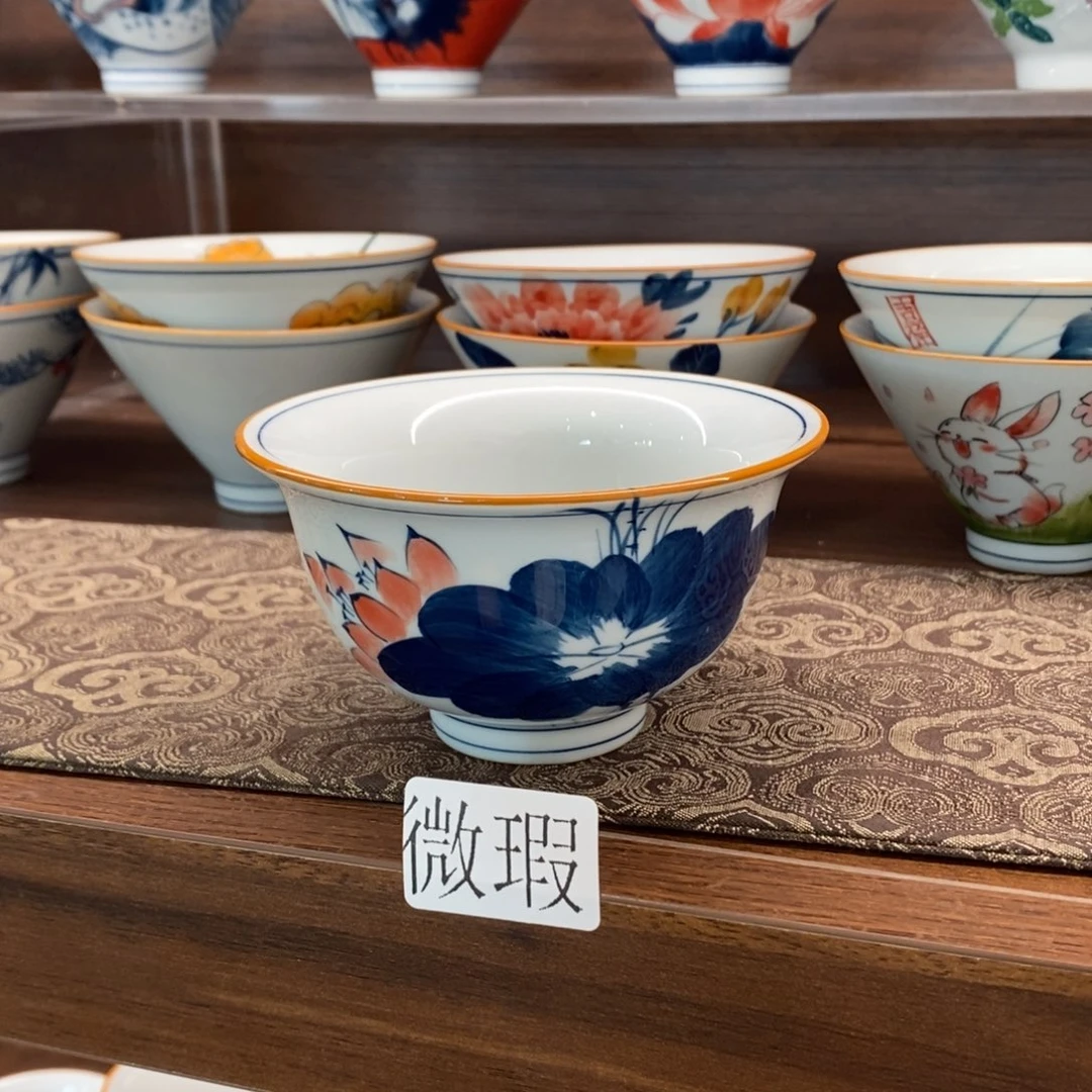 釉下彩老陶泥手工绘制