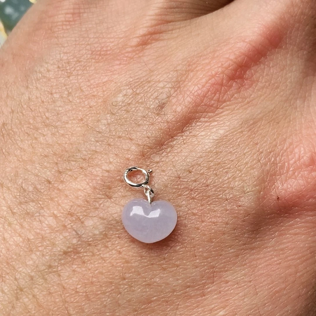 翡翠颈饰银S925镶嵌爱心