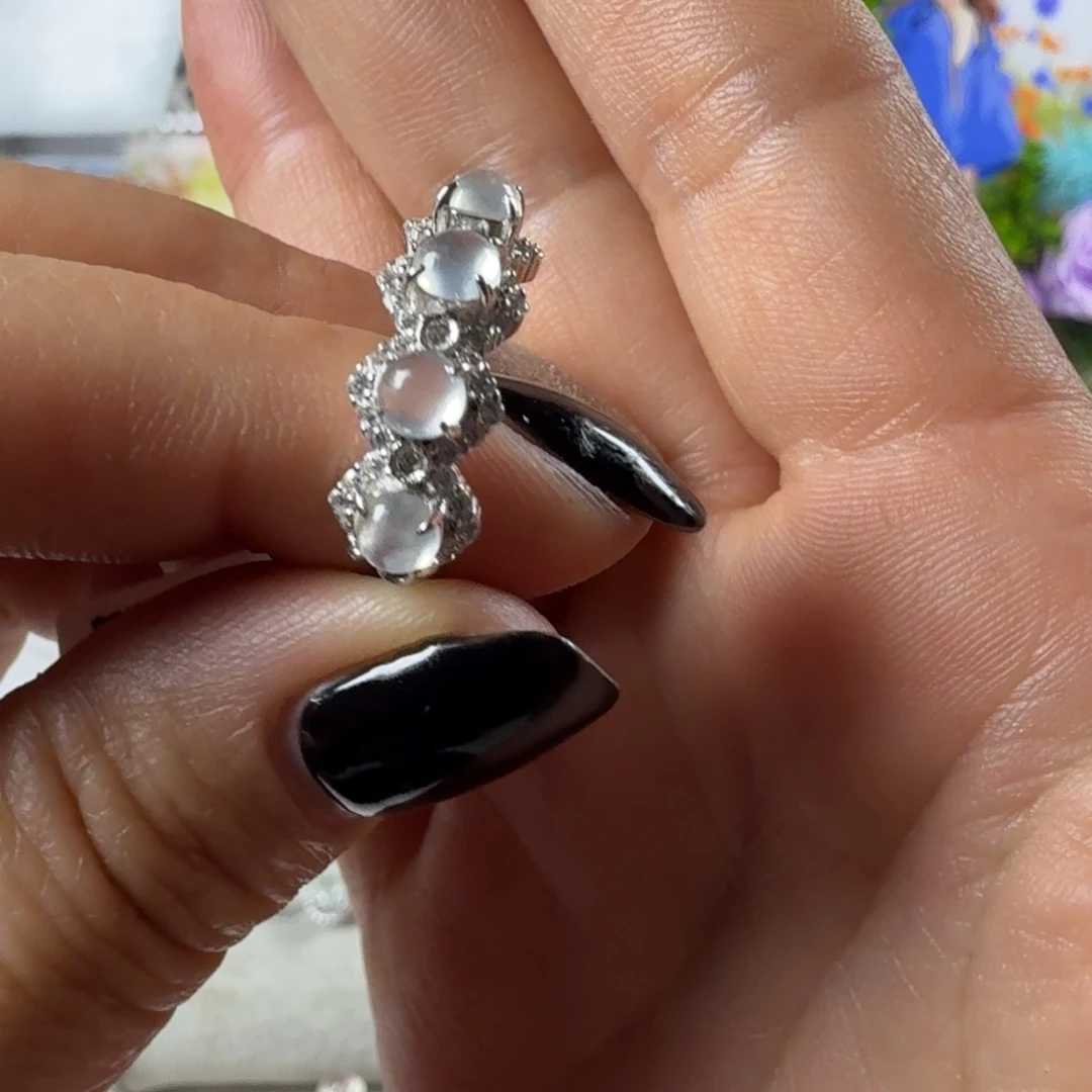 翡翠银S925镶嵌戒指